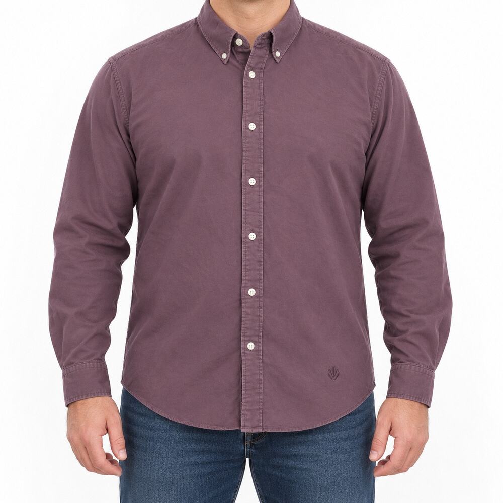 Rag & Bone Shirt Mens XL Purple Solid Woven Slim Fit Long Sleeve Button-Down